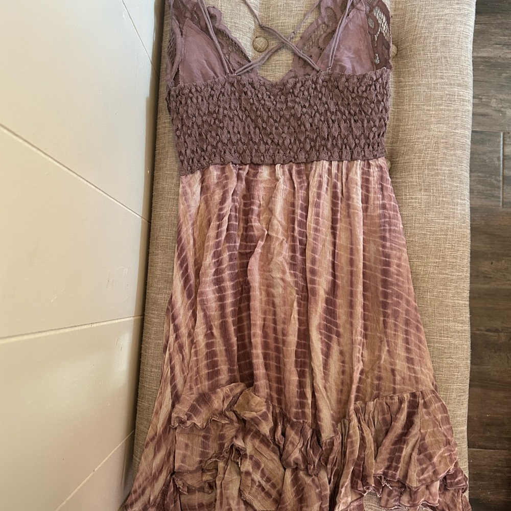 Free People Purple Tie-Dye Mini Dress